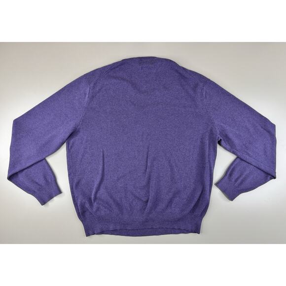 Vintage Polo Ralph Lauren V-Neck Sweater Men’s XL Purple Pima Cotton Pony Preppy - Picture 8 of 9